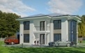 Projektēšanas kompānija LAND & HOME Construction mūsdienīgas divstāvu mājas tipveida projekts Nordhouse