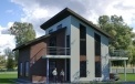 Architectural project LAND & HOME Construction ready-made modern one-story Findommo house project with an attic
