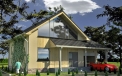 Архитектурное бюро LAND & HOME Construction готовый проект современного частного дома с мансардой Muvone 2