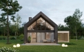 Готовый проект дома: частный дом с мансардой Elon n архитектурная студия LAND & HOME Construction