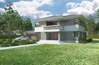 Готовый проект классического двухэтажного особняка Karlis проектировочная компания LAND & HOME Construction