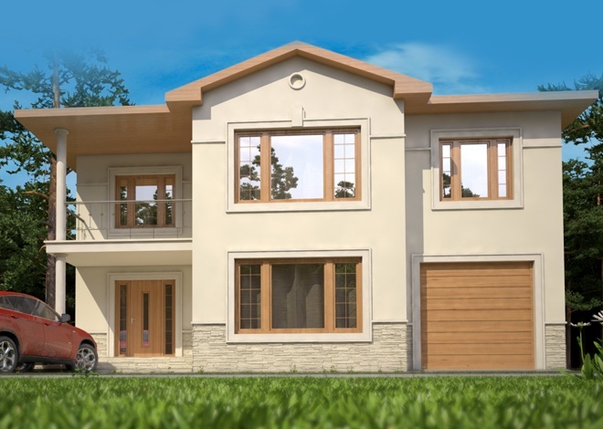 Типовой проект классического двухэтажного дома Toulon 4 проектировочное бюро LAND & HOME Construction