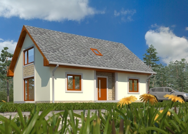 Ready-made Eco Classic country house project with an attic architectural bureau LAND & HOME Construction